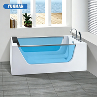 Baignoire Spa Jacuzzi Acrylique Portable Rectangulaire 9 Jets Design Moderne Autoportant pour Appartement Baignoire de Massage Relaxante