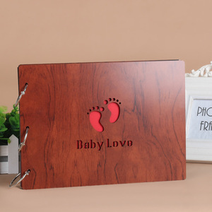 Álbum de Fotos de Madera Hecho a Mano de 19x27cm con Encuadernación con Alambre, Ecológico, de Alta Calidad, 60 Páginas, Diseño Tallado en Madera - Product Image 3
