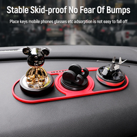 Tapis antidérapant universel de luxe pour tableau de bord de voiture avec support de téléphone en PVC et plaque de stationnement personnalisée
