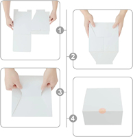Boîtes cadeaux rigides portables blanches mates écologiques étanches avec fermeture magnétique 8x8x4 pouces, ficelle de 66 pieds, autocollants et gaufrage facile