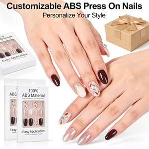 <span class=keywords><strong>Faux</strong></span> ongles en ABS de qualité supérieure, longs et ovales, électroplaqués métalliques, confortables à porter, fournisseur professionnel de mode Instagram - Product Image 6