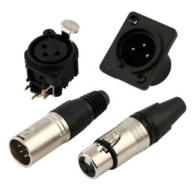 3/4/5/7 Pins Male Female Mini XLR Jack Connector Panel Microphone PCB
