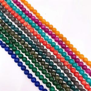 Cuentas de <span class=keywords><strong>Jade</strong></span> Multicolores, Cuentas Redondas Naturales de <span class=keywords><strong>Jade</strong></span> Teñido, Piedras Sueltas para Pulseras, Collares, Fabricación de Joyería DIY - Product Image 3