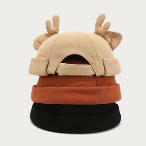 Casquette de baseball artistique et élégante avec oreilles de cerf pour femme, couleur unie, pour l'extérieur, style Docker décontracté - Product Image 1