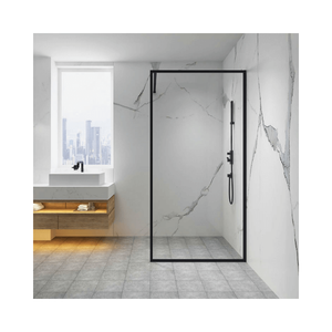 Mampara <span class=keywords><strong>de</strong></span> ducha <span class=keywords><strong>de</strong></span> marco fijo <span class=keywords><strong>de</strong></span> <span class=keywords><strong>baño</strong></span> recto rectangular moderno con vidrio templado <span class=keywords><strong>de</strong></span> 8mm <span class=keywords><strong>de</strong></span> espesor - Product Image 3