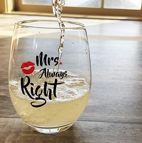 Creative Mr And Mrs Couples Glass Stemless Wine Glass set For Valentine's Day Gift