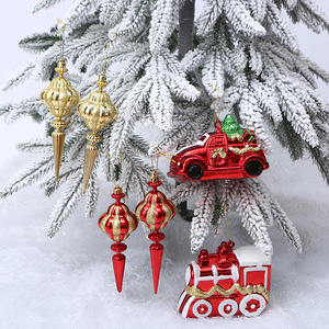 En gros, petite décoration de Noël en plastique en forme de chaussette et de béquille, à suspendre à l'arbre - Product Image 4