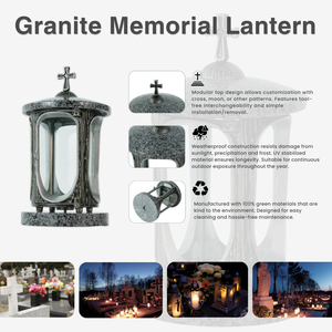Индивидуальный дизайн, роскошный большой гранитный фонарь для могилы, мемориальный фонарь для кладбища, надгробный фонарь — лучший подарок на кладбище - Product Image 2