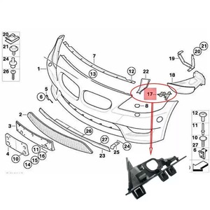 Soportes de Parachoques Delanteros Izquierdo y Derecho para BMW Z4 E85 E86 2002-2007, Plástico Negro, OE 51117165179 51117165180 - Product Image 1
