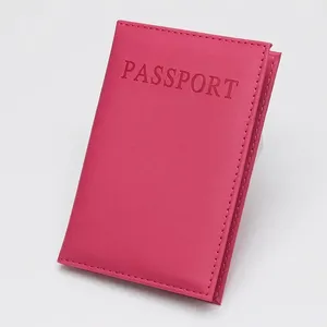 Funda para pasaporte de cuero PU para hombre y mujer, de color sólido, para viaje, tarjetero, billetera, monedero, bolsa. - Product Image 3