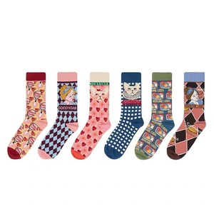 Wholesale Unisex Funny Crew <strong>Socks</strong> Trending Cute Cat Cartoon Design Knitted for Spring Season for Women and Men - Product Image 3
