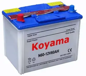 Professional Dry-Charged Car Battery N50Z 12V60Ah Koyama Original Auto Starting Battery For Car/Truck/Bus Long-lasting OEM/ODM