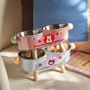 Double Bowl <b>Cat</b> <b>Feeder</b> Stainless Steel Non Slip Tall Design For <b>Cats</b> - Product Image 1