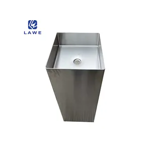 Lawe 40 x 83 cm Modern Designs Wash Basin Square 304 Stainless Steel Satin Bathroom Smart Handmade Sink