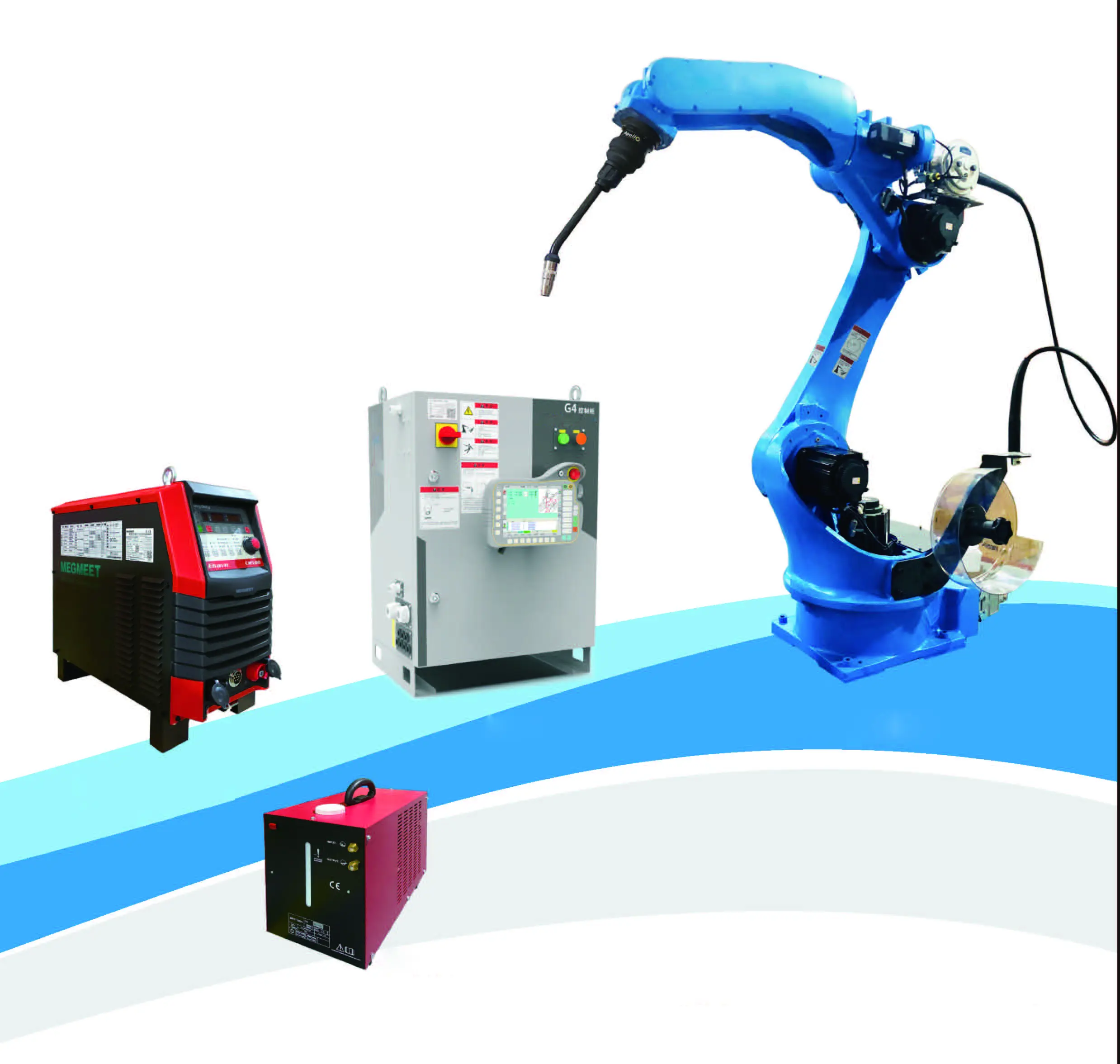 Robot las mig industri kualitas tinggi 1450mm 6kg dengan Obor