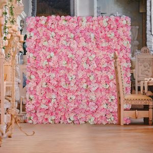 Blumenwand-Hintergrund Künstliche Blumenwand 3D Seidenrosen-Blumenpaneel für Fotohintergrund Heim Party Hochzeit Kulisse - Product Image 4