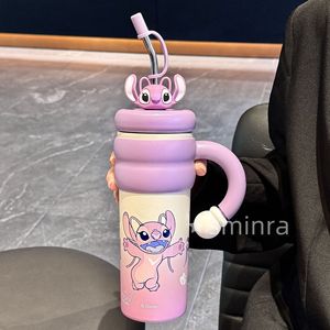 Vaso Térmico Mickey Stitch de 850ml, <span class=keywords><strong>Taza</strong></span> de Café Helado de Gran Capacidad, <span class=keywords><strong>Taza</strong></span> de Acero Inoxidable de Doble Pared con Asa y Pajita - Product Image 4