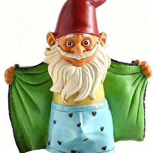 Statua di Gnomo da Giardino Divertente e Malizioso, Figurina di Gnomo da Prato, Gnomo che dice 'SALUTA IL MIO PICCOLO <span class=keywords><strong>AMICO</strong></span>', Gnomo da Giardino con Mutandine in Vista, Decorazione da Giardino - Product Image 3
