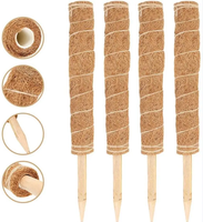 Grands piquets de soutien pour plantes grimpantes et perches en mousse de coco pour plantes en pot, en bois et fibre de coco, pour jardins