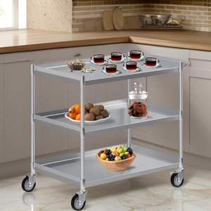 ציוד מטבח מסחרי נירוסטה <span class=keywords><strong>3</strong></span> מדף שירות עגלת מתכת 24 \ "x15 \" x33 \ "x33 \" ציוד מטבח מסחרי - Product Image 4