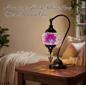 Lampe de table en mosaïque turque, lampe de chevet en verre coloré faite à la main, E12/E14, pour la décoration de la maison et des hôtels - Product Image 2