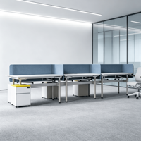 Écran de bureau en forme de L certifié OEKO-TEX, en feutre PET, 100 % fibre de polyester, acoustique, pour l'intimité au bureau
