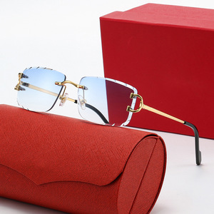 Nuovi Occhiali da Sole Senza Montatura con Taglio a Diamante per <span class=keywords><strong>Uomo</strong></span> e Donna, Occhiali Ottici Decorativi a Forma di C, Alla Moda e Lussuosi - Product Image 4