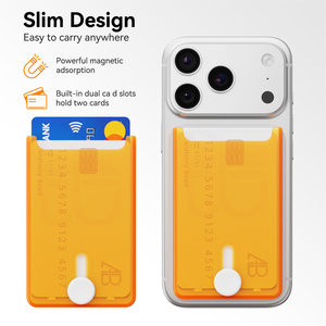 <b>Magnetic</b> Phone Card <b>Holder</b> With Stand Function Multi Color Pull Tab Card Pocket For MagSafe Compatible Phones - Product Image 6