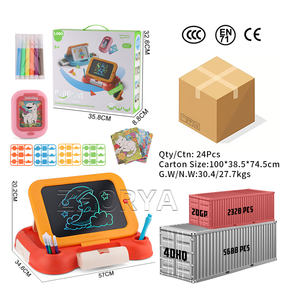 Zhorya ชุดของเล่นวาดภาพเพื่อการศึกษาแบบ<span class=keywords><strong>2</strong></span> in 1, กระดานวาดภาพเขียนได้หลายฟังก์ชันสามารถลบได้เขียนดูเดิลได้กระดานวาดภาพสำหรับเด็ก - Product Image 6