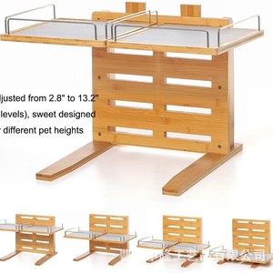 Mesa de Alimentación para Perros de Madera Maciza de Dos Niveles, Elevada y Antideslizante, para Perros Medianos y Grandes - Product Image 3