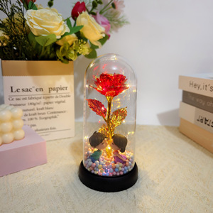 <span class=keywords><strong>Flor</strong></span> Eterna en Cristal, Rosa con Lámina Dorada, <span class=keywords><strong>Flor</strong></span> <span class=keywords><strong>de</strong></span> Plástico, Hecho en China, Regalo para el Día <span class=keywords><strong>de</strong></span> San Valentín, Día <span class=keywords><strong>de</strong></span> la Madre - Product Image 4