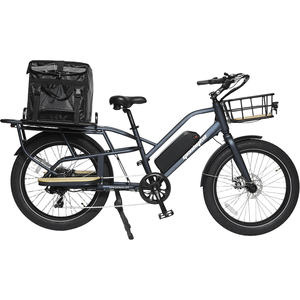 Vélo cargo électrique 24 pouces 250W 7 vitesses pour livraison de repas, jantes à double paroi, cadre en acier, siège enfant - Product Image 5
