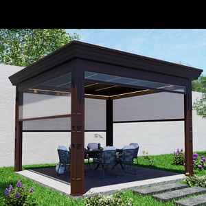 Custom 8X8 Metal Electric Automatic Outdoor Bioclimatic <strong>Pergola</strong> With Motorized <strong>Retractable</strong> Roof <strong>Canopy</strong> - Product Image 5