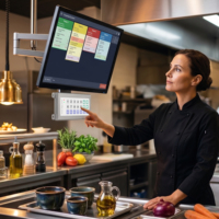 Teclado Inalámbrico/USB KDS Bump Bar de 21 Teclas Programables, Sistema de Visualización para Cocina, Teclado Resistente al Agua, Controlador POS para Cocina