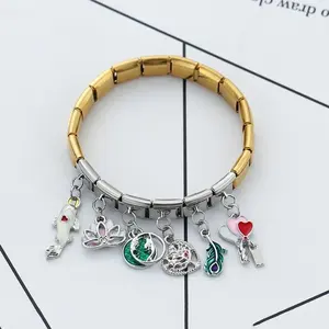 Hapiship nuevo Original Daisy moda pez amor pájaros corazón llave pluma enlaces ajuste 9mm pulsera italiana encanto DJ367 - Product Image 3