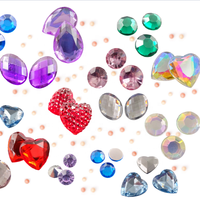 18mm Non Hotfix Dos Plat Rond Acrylique Strass Coloré En Plastique Glitter Gemmes Grands Diamants pour Bijoux