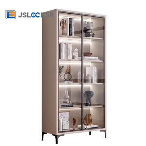 Jslicker nhà máy bán buôn Tủ rượu tủ trưng bày tủ bếp từ sàn đến trần Tủ Sách kính đa chức năng - Product Image 4