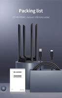 Adaptador Wifi de Doble Banda Comfast, 1300Mbps, Tarjeta de Red USB con Antena para PC