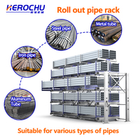 Système de rayonnage cantilever télescopique robuste en acier au carbone à hauteur flexible, espacement des bras 50 mm, ajustement par incrément différentiel