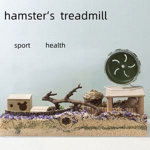 Roue de course pour hamster, tapis roulant léger en PP, style classique, silencieux, antidérapant, peut être accroché à la cage, jouet pour petits animaux, grande taille - Product Image 4