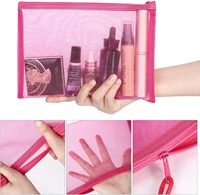 Bolsa de Plástico Personalizada al por Mayor, Carpeta de Archivo con Cierre de Plástico, Bolsa de Malla de Nailon con Cierre para Organizar Cosméticos y Productos para el Cuidado de la Piel