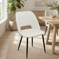 Chaise de salle à manger polyvalente à dossier incurvé en éponge haute densité, vente chaude directe usine, siège élégant multi-usages pour food court et cuisine