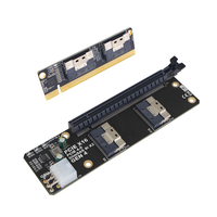 Carte adaptateur 2 ports SlimSAS 8i X2 vers PCIe 4.0 X16 Slot SFF8654 Riser Card GEN4 pour carte graphique réseau GPU 6Pin