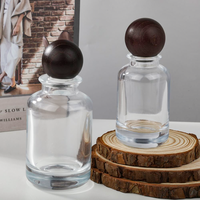 Flacon de parfum en verre transparent dégradé givré noir mat de 30 ml/50 ml/100 ml avec fond épais pour crème de soin de la peau