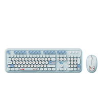 Ajazz AT042 Witty Bear Clavier sans fil Souris Combo 2 4G Récepteur Profil bas Touches silencieuses Touches nettoyables