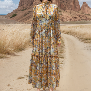 2025 Loriya femmes vêtements quotidiens été Maxi robes <span class=keywords><strong>demoiselle</strong></span> <span class=keywords><strong>d</strong></span>'<span class=keywords><strong>honneur</strong></span> Premium modeste robes en mousseline de soie Maxi robes pour les femmes de grande taille - Product Image 3