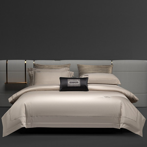 Bộ ga trải giường màu xám nhạt, kích thước <span class=keywords><strong>King</strong></span>, chất liệu cotton 100%, màu trơn, có thêu, sang trọng, bán buôn - Product Image 1