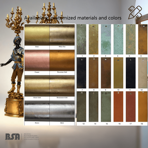 섹시한 여성 인물과 사용자 정의 하이 퀄리티 현대 금속 공예 램프 실내 청동 조각 토치 동상 - Product Image 3