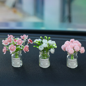 Car Glass Flower <b>Vase</b> Decor Cherry Blossom Pink <b>Small</b> Dashboard Ornament Easy Installation Car Accessories - Product Image 1