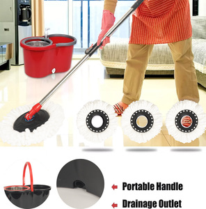 Ensemble serpillière et seau rotatifs 360° Magic Mop, durable, sans lavage à la main, produit de nettoyage pour sols et maison - Product Image 4